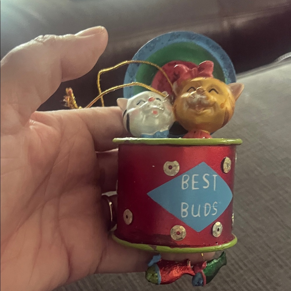 Best Buds Red and Blue cats ornament